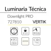 1.2 DOWNLIGHT PRO VERTIK 7W 36D 4000K BLANCO BLUELed 727810 efecto hover Solmad