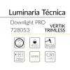 1.2 DOWNLIGHT PRO VERTIK TRIMLESS 5W 36D 4000K BLANCO BLUELed 728053 efecto hover Solmad