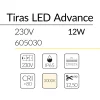 1.2 TIRA LED ADVANCE STANDAR 230V 12W 3000K IP65 605030 BLUELed efecto hover 1 Solmad