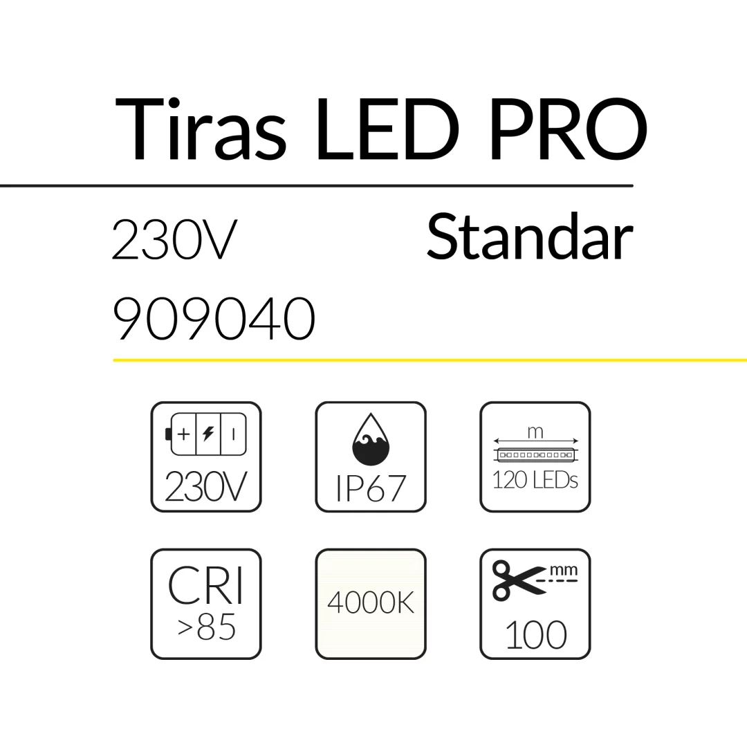10.2 TIRA LED PRO 230V STANDARD 15W 4000K IP67 BLUELed 909040 efecto hover 1 Solmad