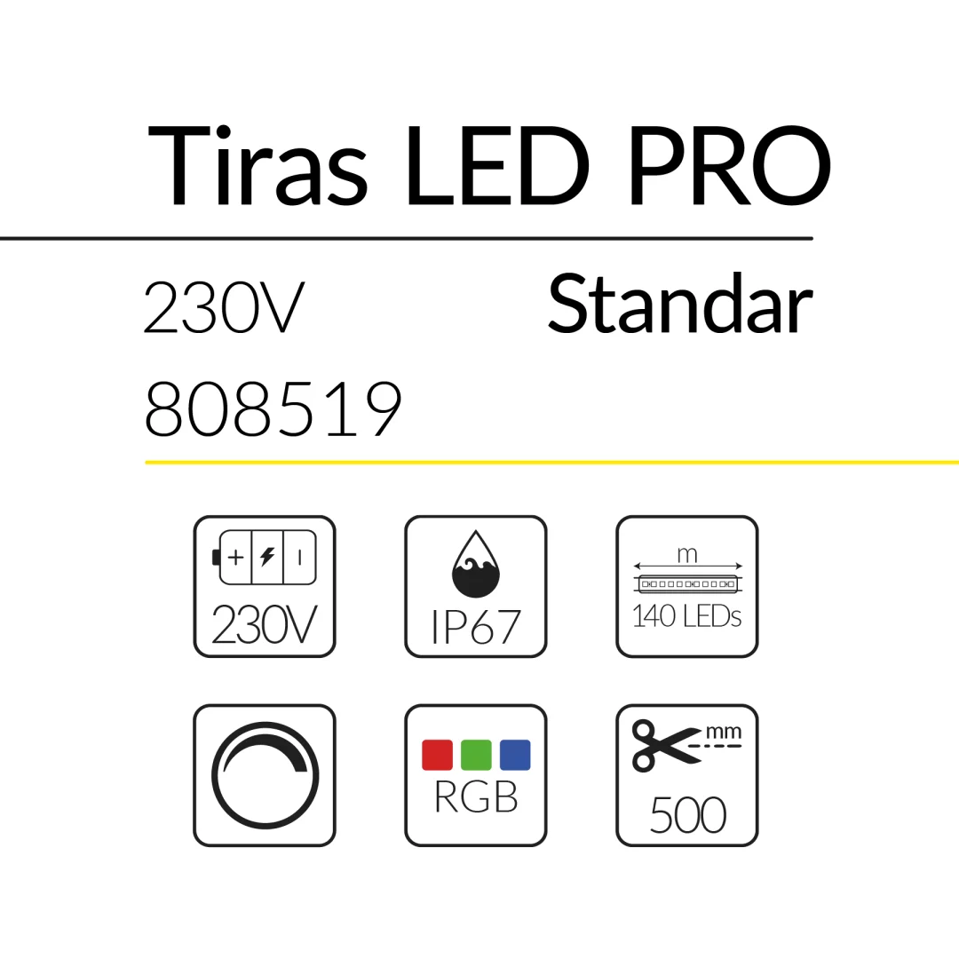 12.2 TIRA LED PRO 230V STANDARD 18W RGB IP67 BLUELed 808519 efecto hover Solmad