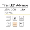 2.2 TIRA LED ADVANCE COB 230V 15W 2300K IP65 BLUELed 729746 efecto hover Solmad