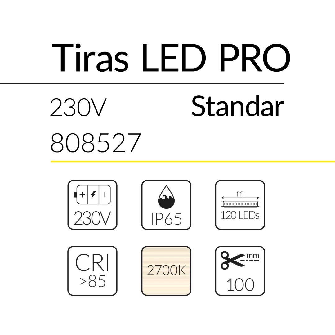 2.2 TIRA LED PRO 230V STANDARD 15W 2700K IP65 BLUELed 808527 efecto hover 1 Solmad