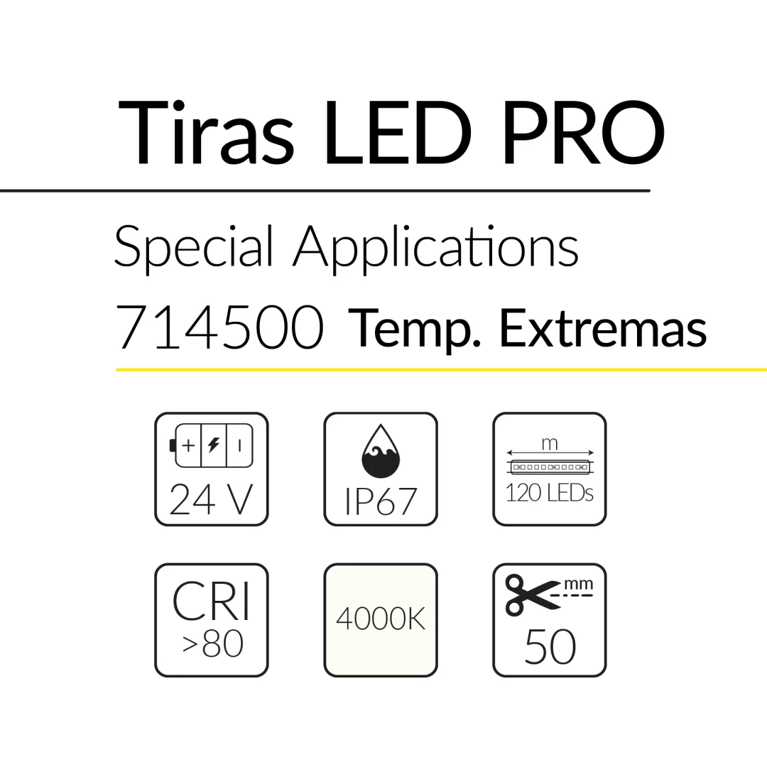 2.2 TIRA LED PRO ALTAS TEMP 9,6W 24V 4000K IP67 BLUELed 714500 efecto hover 1 Solmad