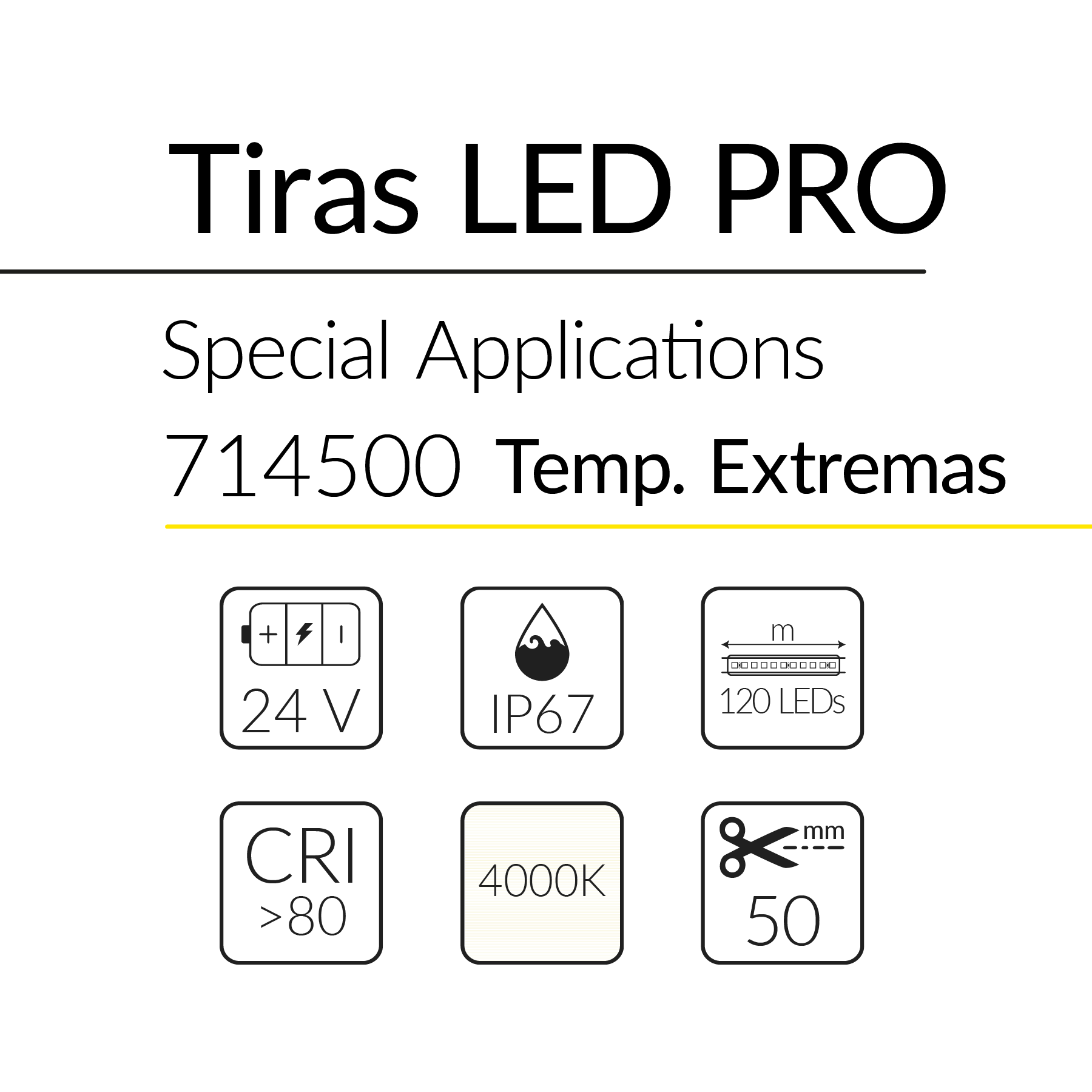 2.2 TIRA LED PRO ALTAS TEMP 9,6W 24V 4000K IP67 BLUELed 714500 efecto hover 1 Solmad