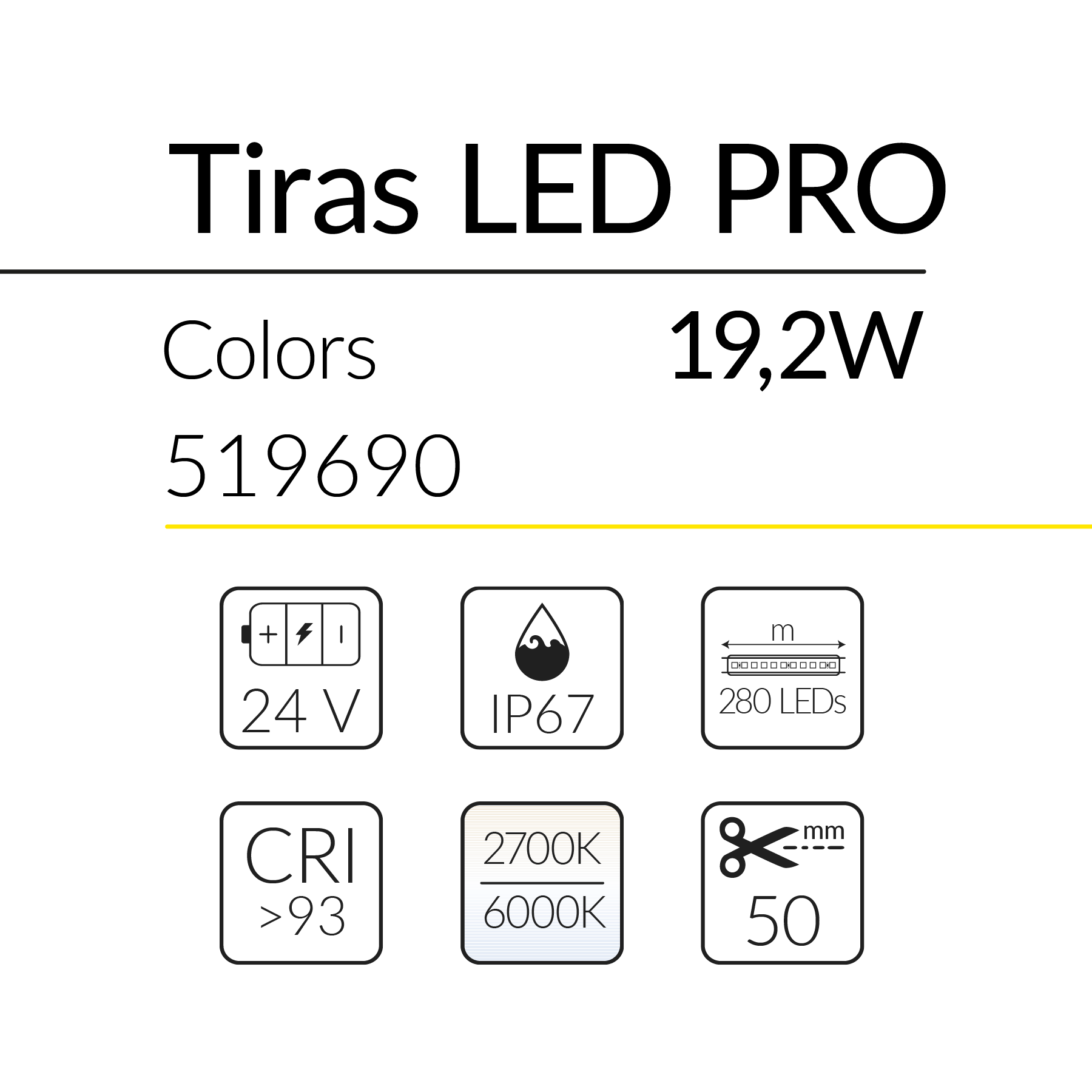 2.2 TIRA LED PRO BLANCO DUAL 19,2W 24V CCT 2700K&ndash;6000K IP67 BLUELed 519690 efecto hover 1 Solmad