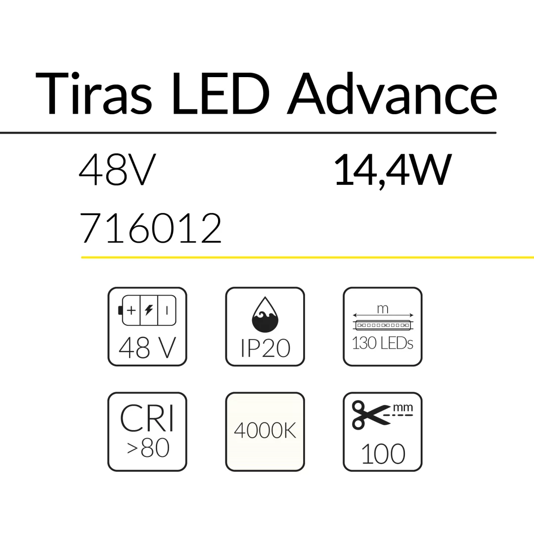 3.2 TIRA LED ADVANCE 48V 14,4W 4000K IP20 BLUELed 716012 efecto hover 1 Solmad