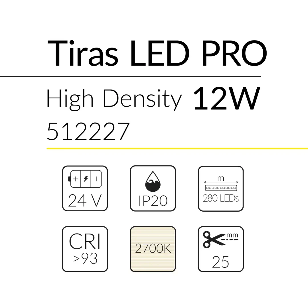 3.2 TIRA LED PRO HIGH DENSITY 12W 24V 2700K IP20 BLUELed 512227 efecto hover Solmad