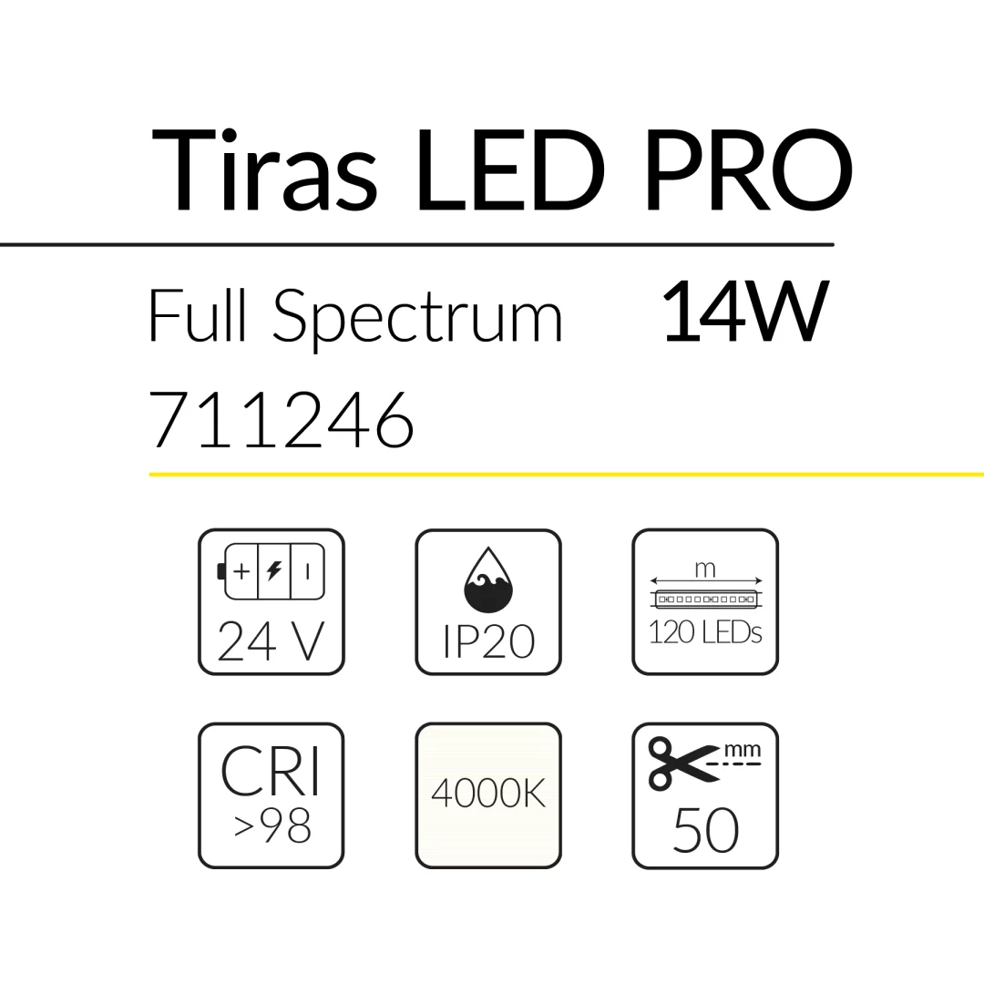 4.2 TIRA LED FULL SPECTRUM 14W 24V 4000K IP20 BLUELed 711246 efecto hover 1 Solmad