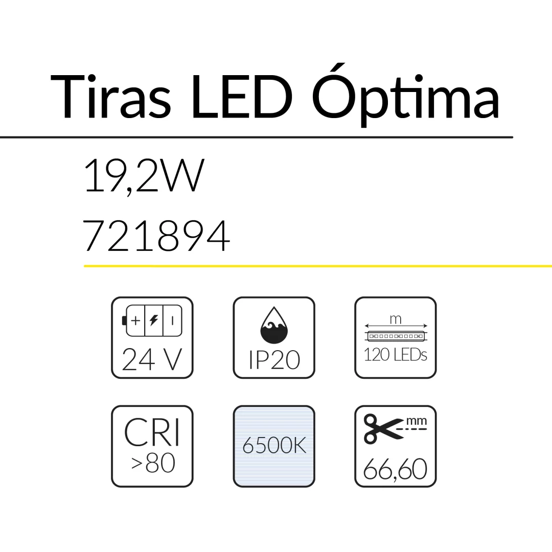 4.2 TIRA LED OPTIMA 19,2W 24V 6500K IP20 BLUELed 721894 efecto hover 1 Solmad