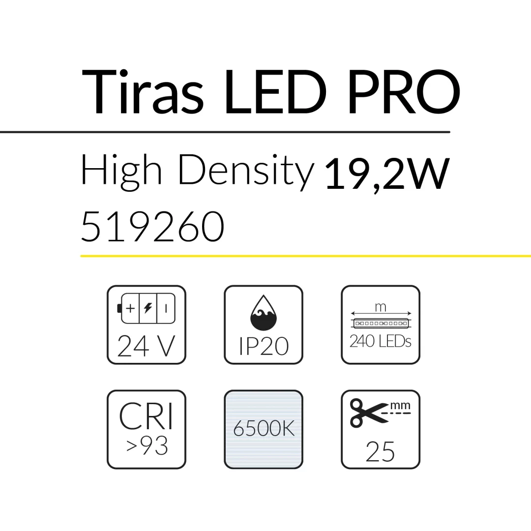 4.2 TIRA LED PRO HIGH DENSITY 19,2W 24V 6500K IP20 BLUELed 519260 efecto hover Solmad