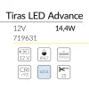 7.2 TIRA ADVANCE 12V 14,4W AZUL IP67 BLUELed 719631 efecto hover 1 Solmad