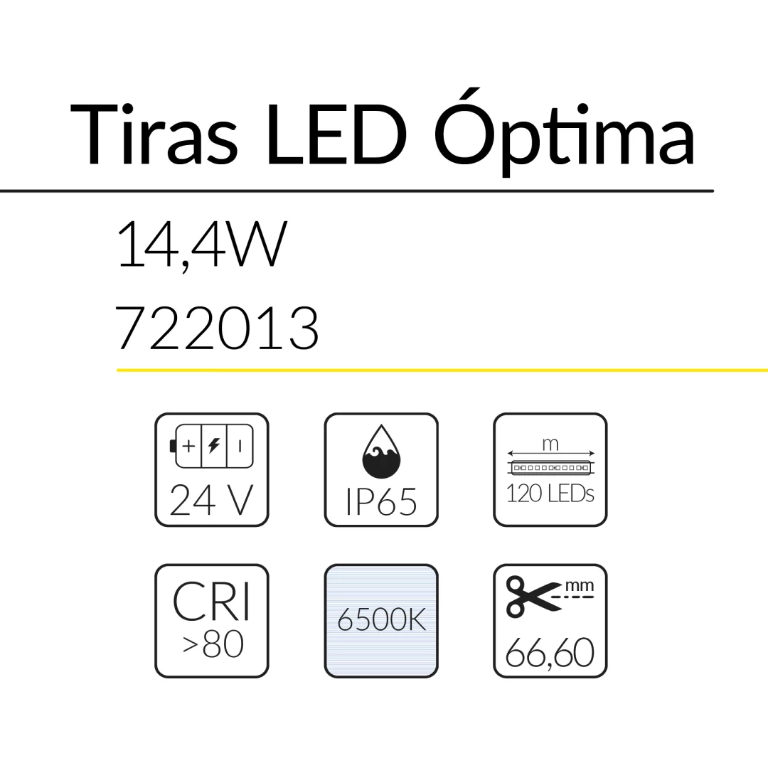 8.2 TIRA LED OPTIMA 14,4W 24V 6500K IP65 BLUELed 722013 efecto hover 1 Solmad