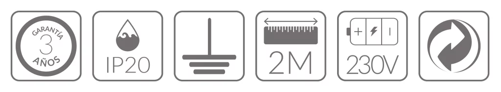 1 CARRIL ELECTRIFICADO 2M TRIFASICO NEGRO BLUELed 400000 Iconos Solmad