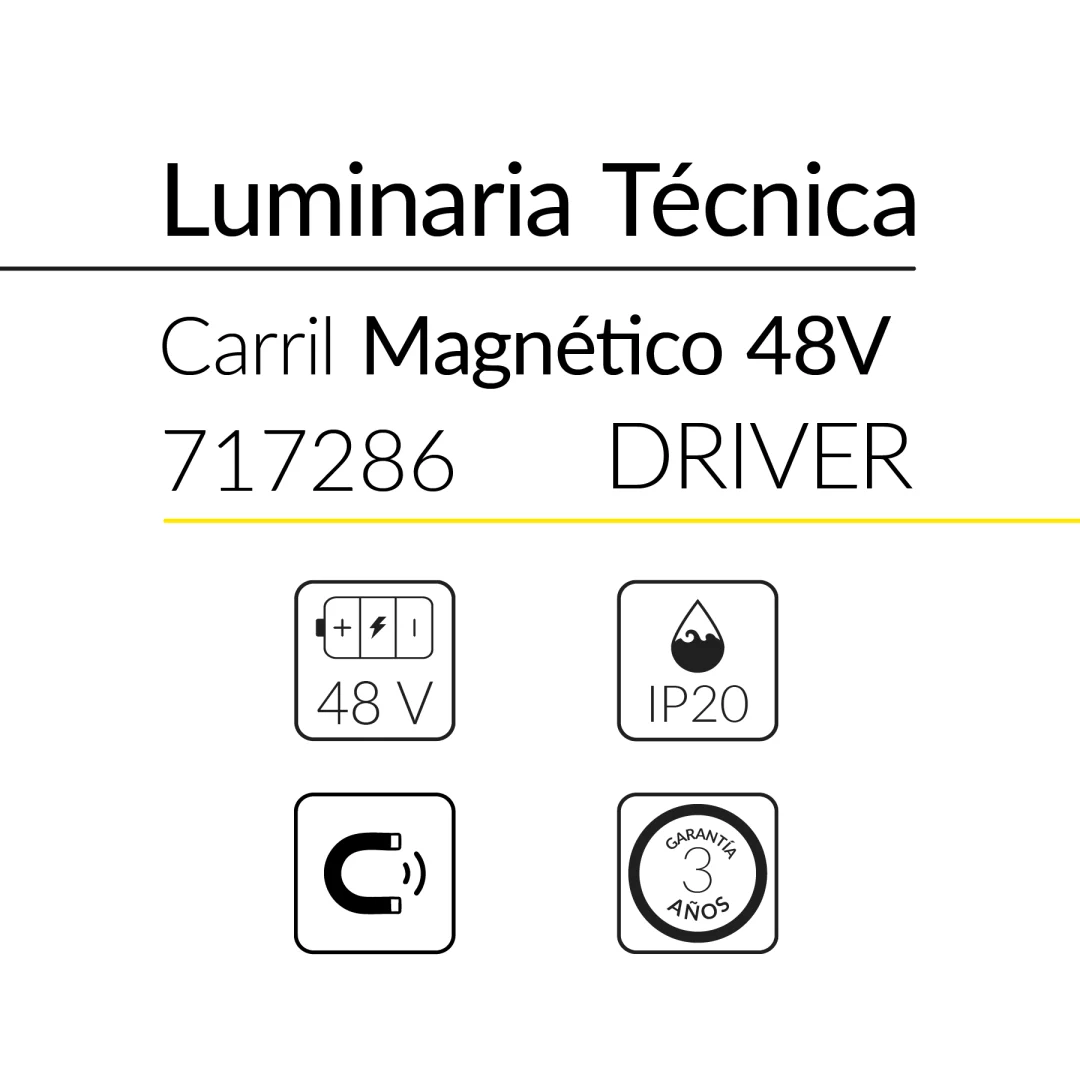 1.2 DRIVER CARRIL MAGNETICO 48V 100W NEGRO BLUELed 717286 efecto hover