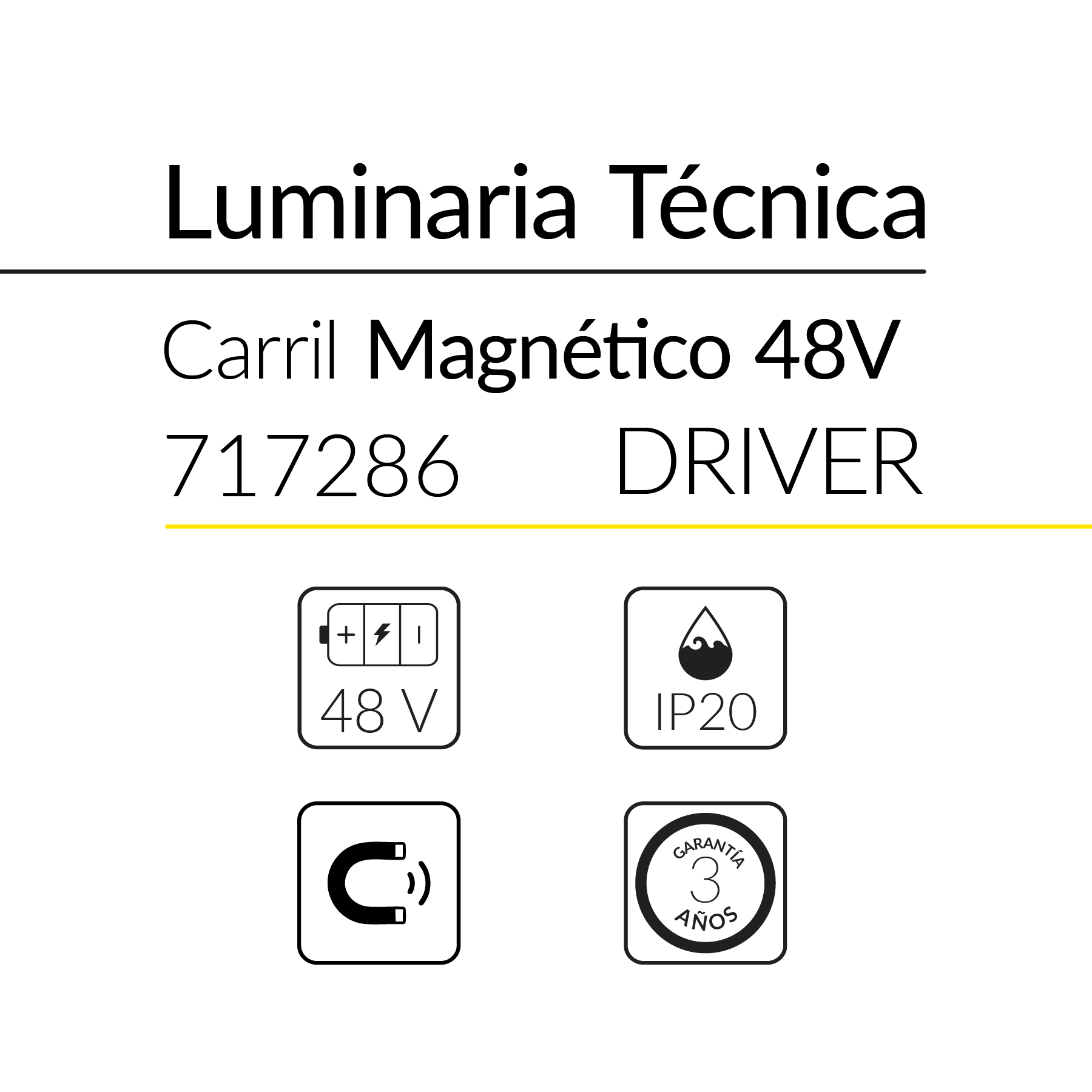 1.2 DRIVER CARRIL MAGNETICO 48V 100W NEGRO BLUELed 717286 efecto hover