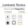 1.2 FOCO CARRIL MAGN&Eacute;TICO 48V CONIC 6W 3000K NEGRO BLUELed 719082 efecto hover Solmad
