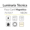 1.2 FOCO CARRIL MAGN&Eacute;TICO 48V NEON 32W 3000K NEGRO BLUELed 717217 efecto hover Solmad