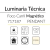 1.2 FOCO CARRIL MAGN&Eacute;TICO 48V PENDANT 6W 3000K NEGRO BLUELed 717187 efecto hover Solmad