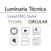 1.2 TAYLOR CIRCULAR 52W 4000K NEGRO 35x35mm 600mm diam BLUELed 731046 efecto hover