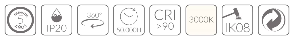 11 FOCO DE CARRIL PRO FUJI CARNICERIA 30W 36D NEGRO BLUELed 730612 Iconos Solmad
