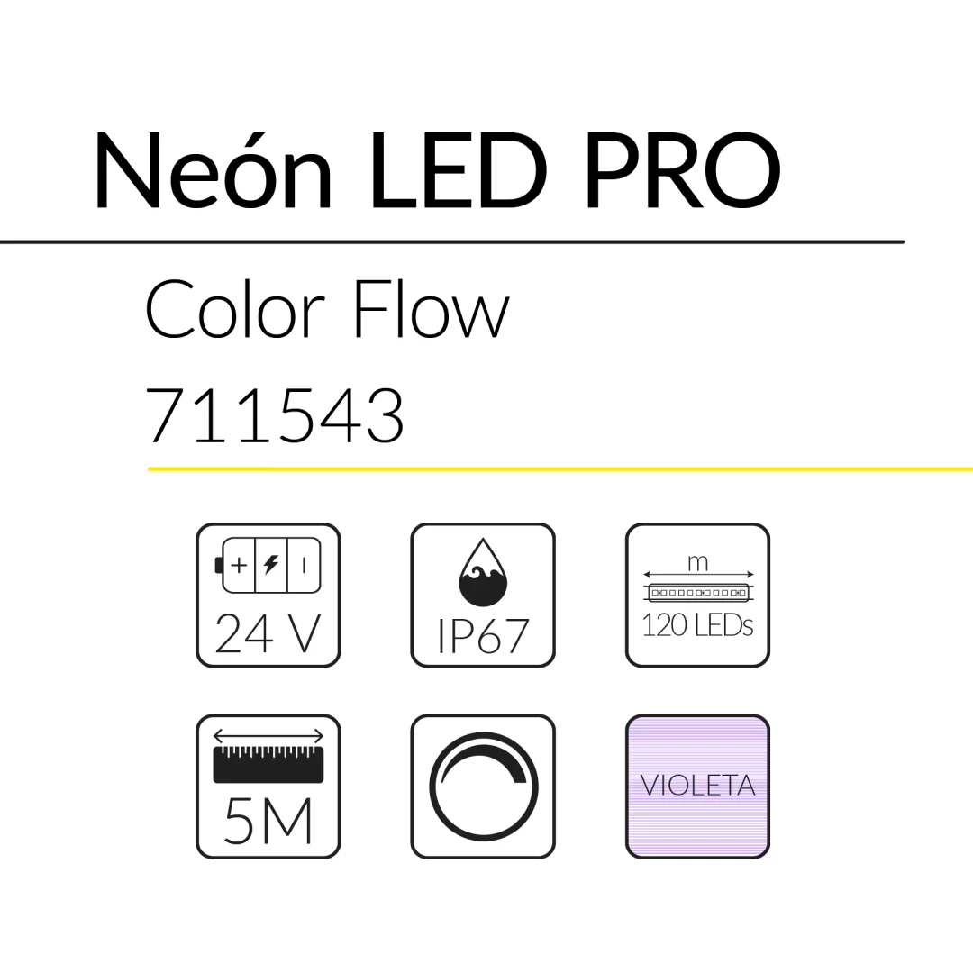 12.2 NEON LED PRO COLOR FLOW 9W 24V VIOLETA IP68 BLUELed 711543 efecto hover 1 Solmad