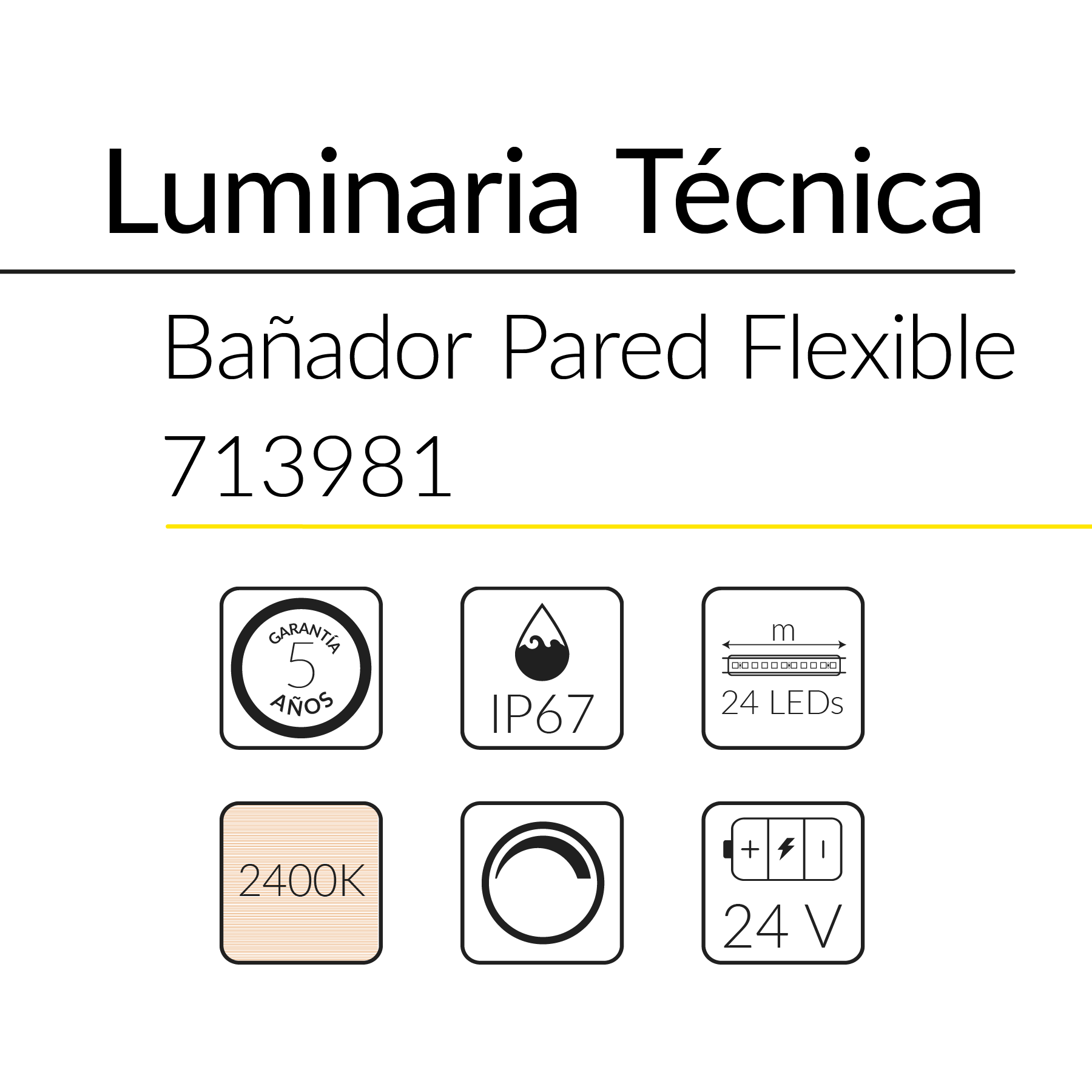 2.2 BA&Ntilde;ADOR FLEXIBLE 18W 24V 2400K GRIS 5M BLUELed 713981 efecto hover Solmad