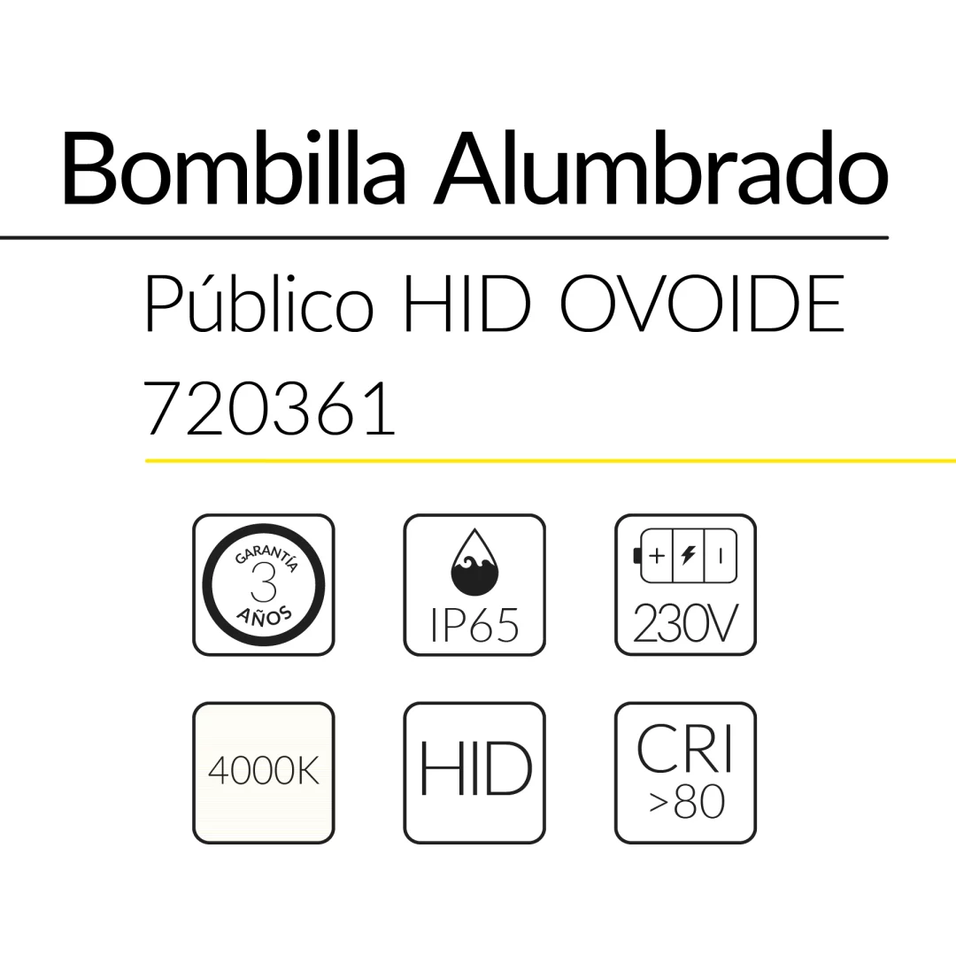 2.2 BLUELed BOMBILLA HID OVOIDE 18W 4000K E27 IP65 3000 Lm 720361 efecto hover