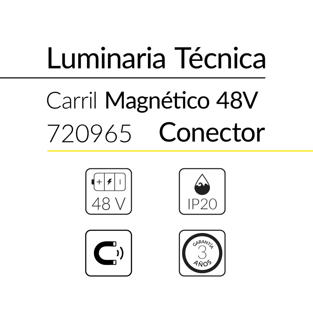 2.2 CONECTOR DE RED CARRIL MAGN&Eacute;TICO 48V WOVEN TRACK NEGRO BLUELed 720965 efecto hover Solmad