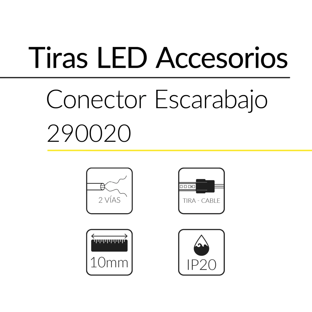 2.2 CONECTOR ESCARABAJO TIRA CABLE 10 mm 2 VIAS BLUELed 290020 efecto hover 1 Solmad