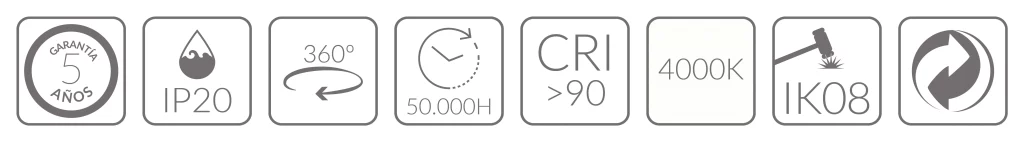 3 FOCO CARRIL ZOOM 30W 4000K NEGRO BLUELed 725007 Iconos Solmad