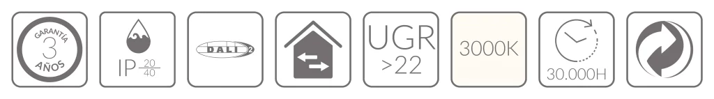 4 PANEL DALI ADVANCE 60x60cms 34W 3000K BLUELed 725267 Iconos Solmad