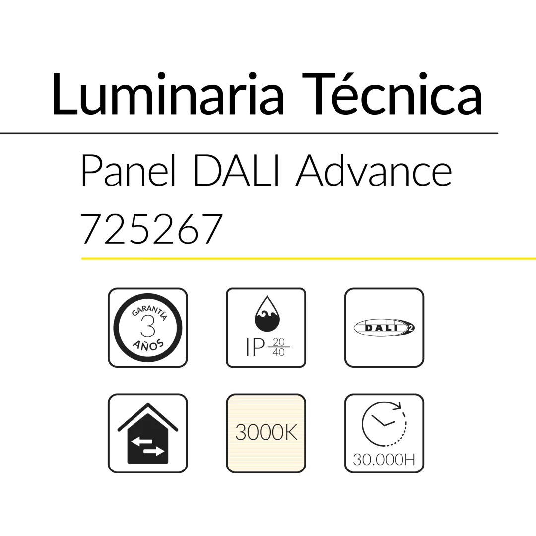 4.2 PANEL DALI ADVANCE 60x60cms 34W 3000K BLUELed 725267 efecto hover Solmad