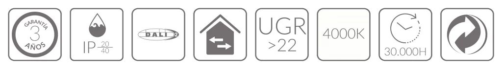 5 PANEL DALI ADVANCE 60x60cms 34W 4000K BLUELed 725274 Iconos Solmad