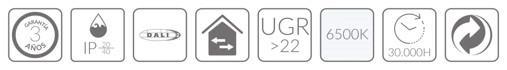 6 PANEL DALI ADVANCE 60x60cms 34W 6500K BLUELed 725281 Iconos Solmad