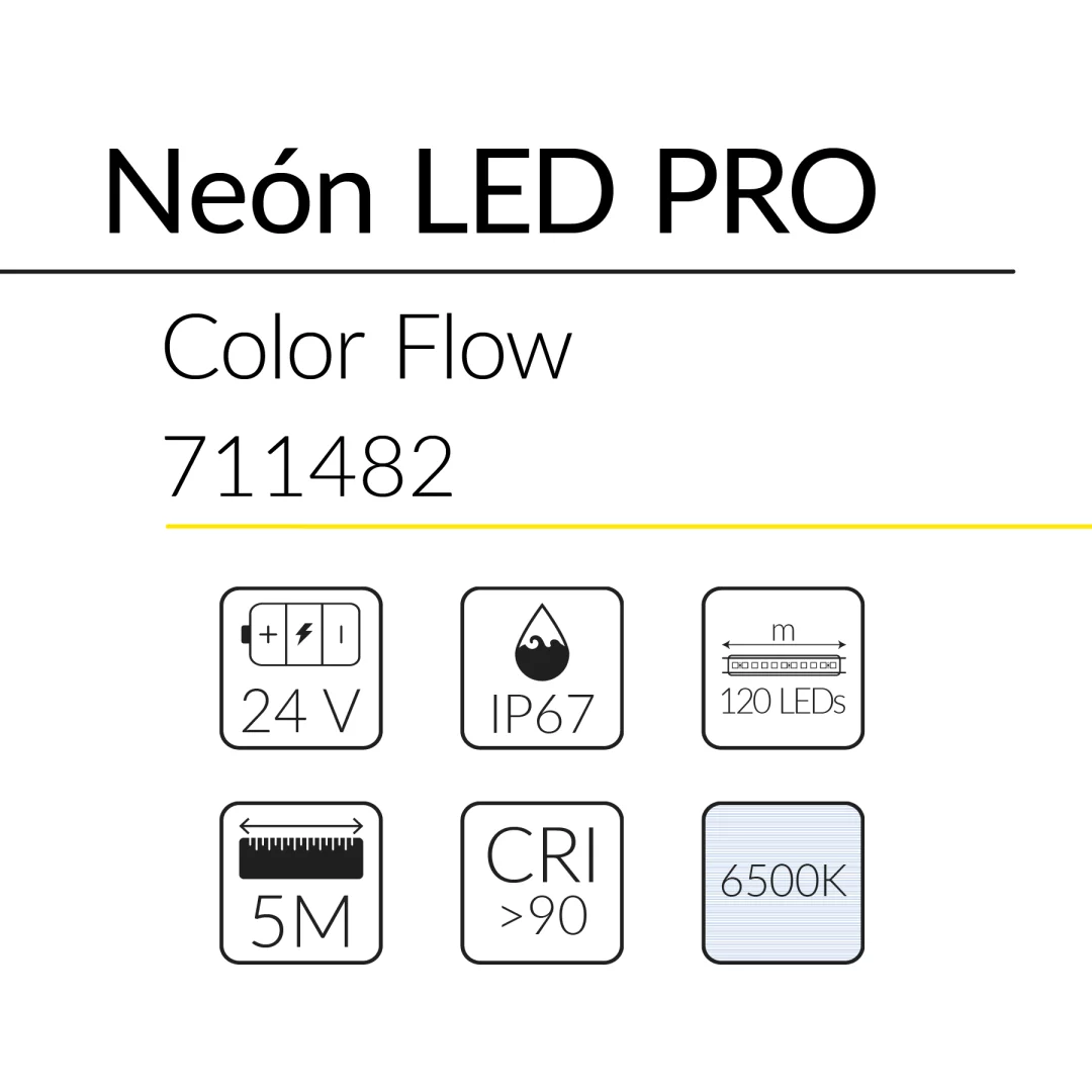 6.2 NEON LED PRO COLOR FLOW 9W 24V 6500K IP68 BLUELed 711482 efecto hover 1 Solmad