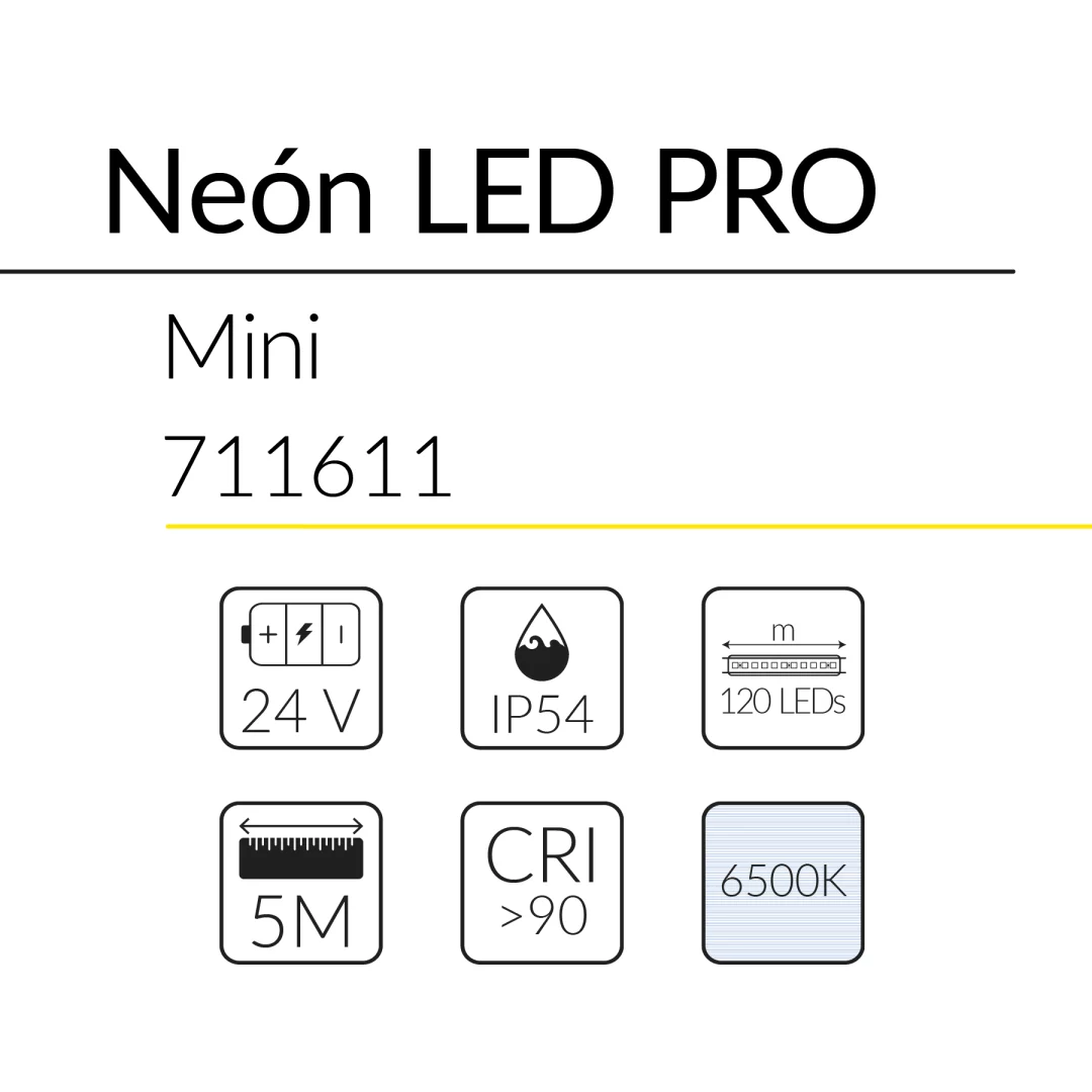 6.2 NEON LED PRO MINI 9W 24V 6500K IP54 BLUELed 711611 efecto hover 1 Solmad