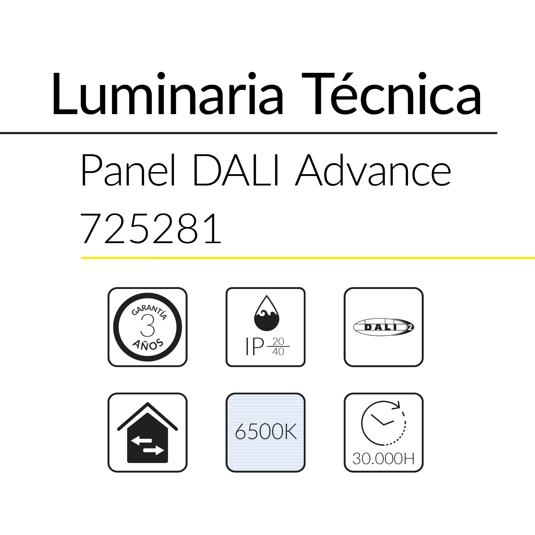 6.2 PANEL DALI ADVANCE 60x60cms 34W 6500K BLUELed 725281 efecto hover Solmad