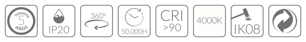 7 FOCO CARRIL FUJI 40W 4000K 36D NEGRO BLUELed 721597 Iconos Solmad
