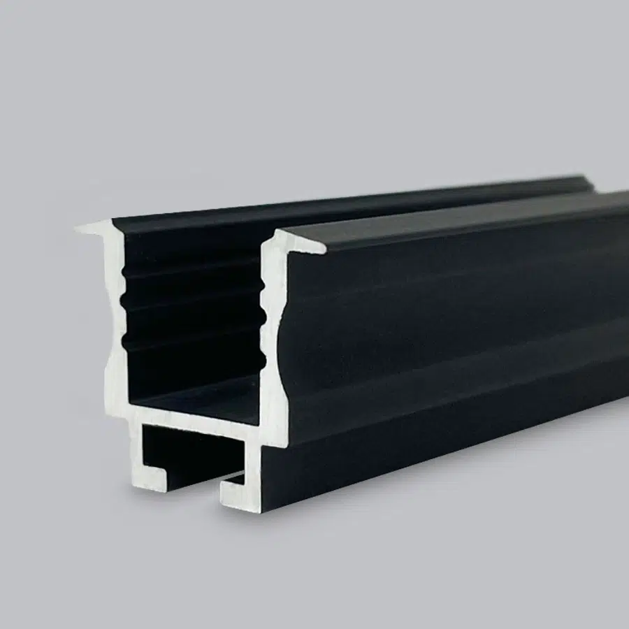 11.1 Perfil Aluminio Empotrar Guia Muelle Negro 25x20mm BLUELed 4830N0 producto 1 Solmad