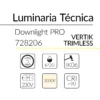 27.2 Downlight PRO Vertik Trimless 12W 36D 3000K Blanco BLUELed 728206 efecto hover Solmad