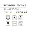 12.2 Taylor Circular 110W 4000K Negro 35x35mm &Oslash;1200mm BLUELed 731121 efecto hover Solmad