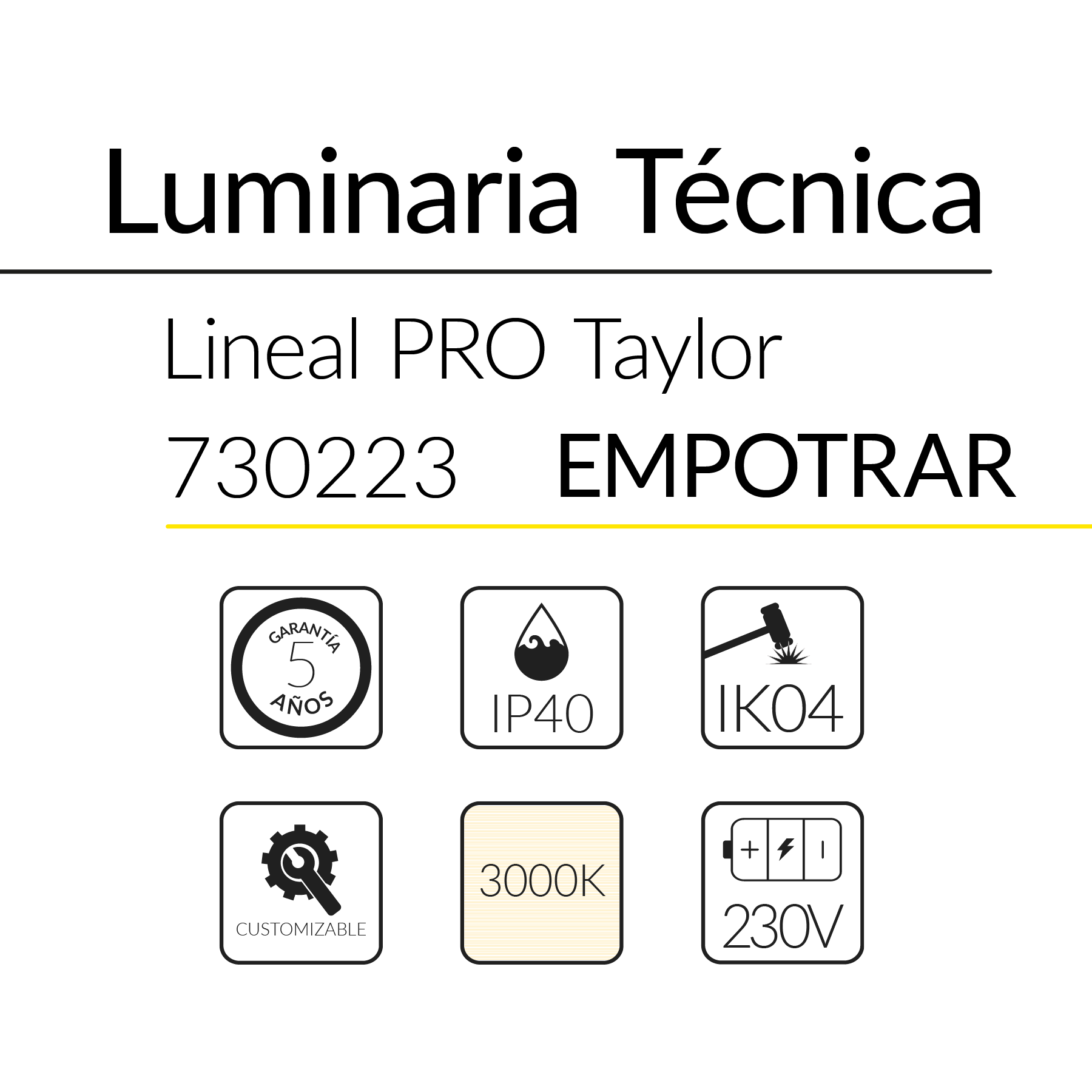 13.2 Taylor Lineal Empotrar 32W 3000K Blanco 70x60mm 1130mm BLUELed 730223 efecto hover Solmad