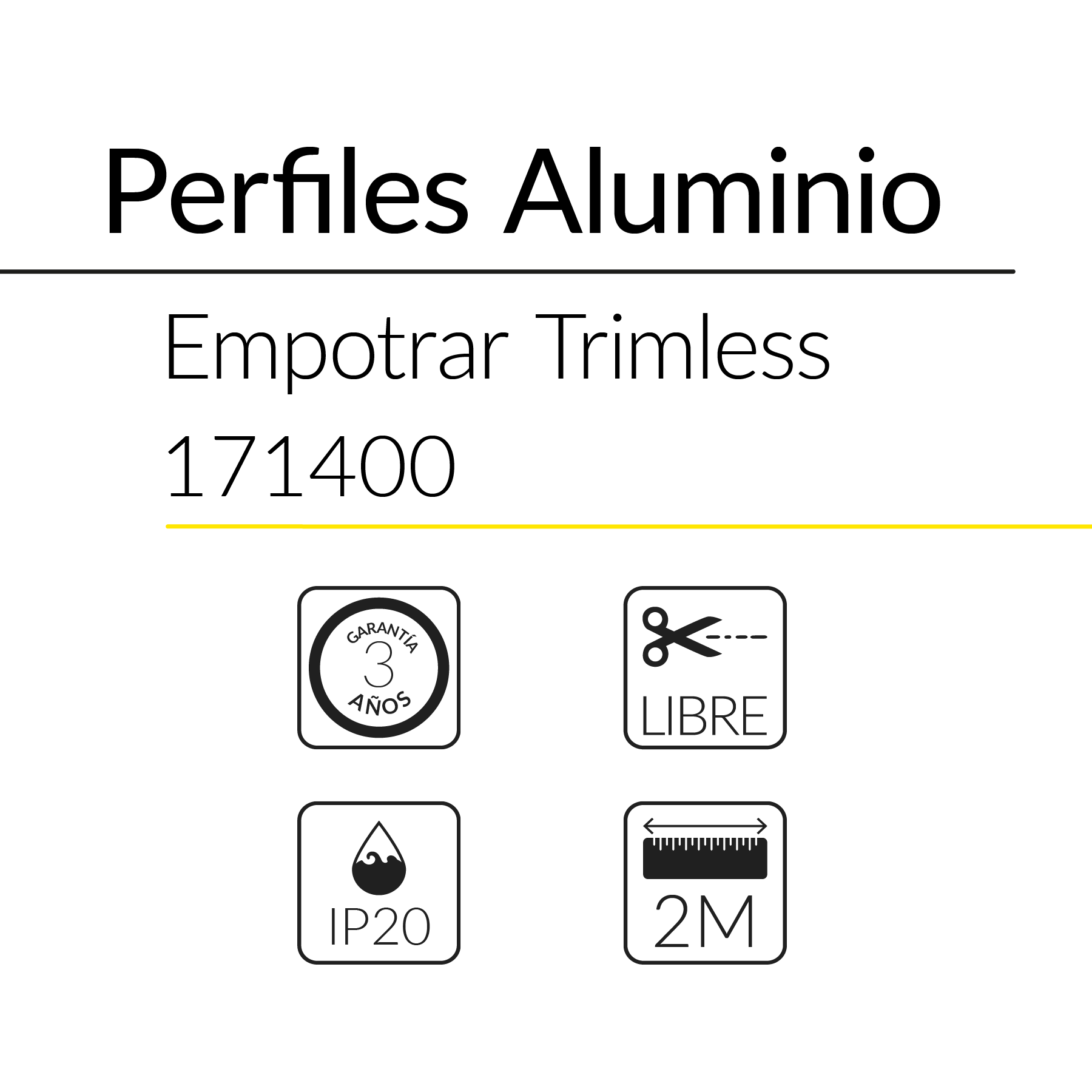 14.2 Perfil Aluminio Empotrar Trimless 17x14mm BLUELed 171400 efecto hover Solmad