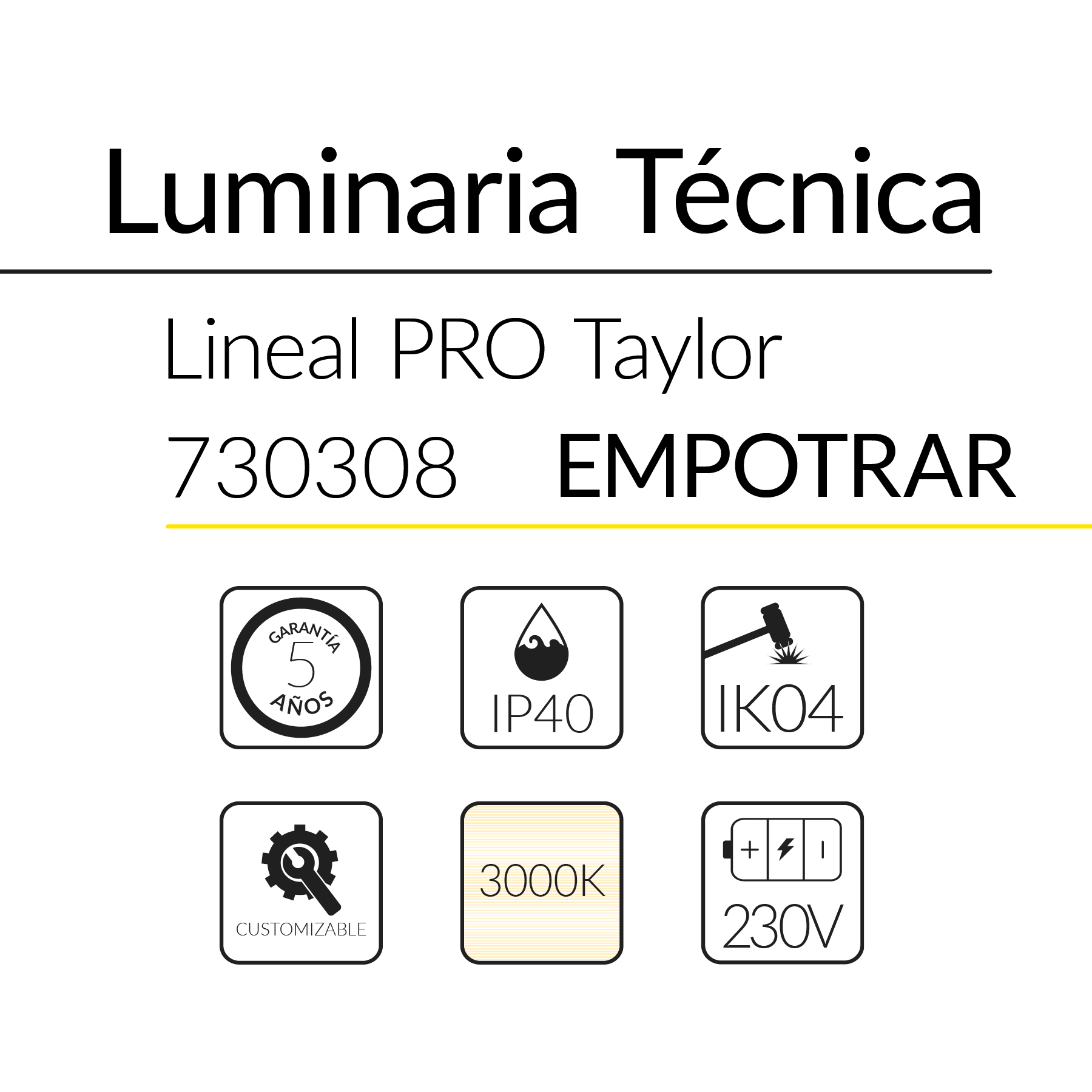 19.2 Taylor Lineal Empotrar 48W 3000K Blanco 70x60mm 1690mm BLUELed 730308 efecto hover Solmad
