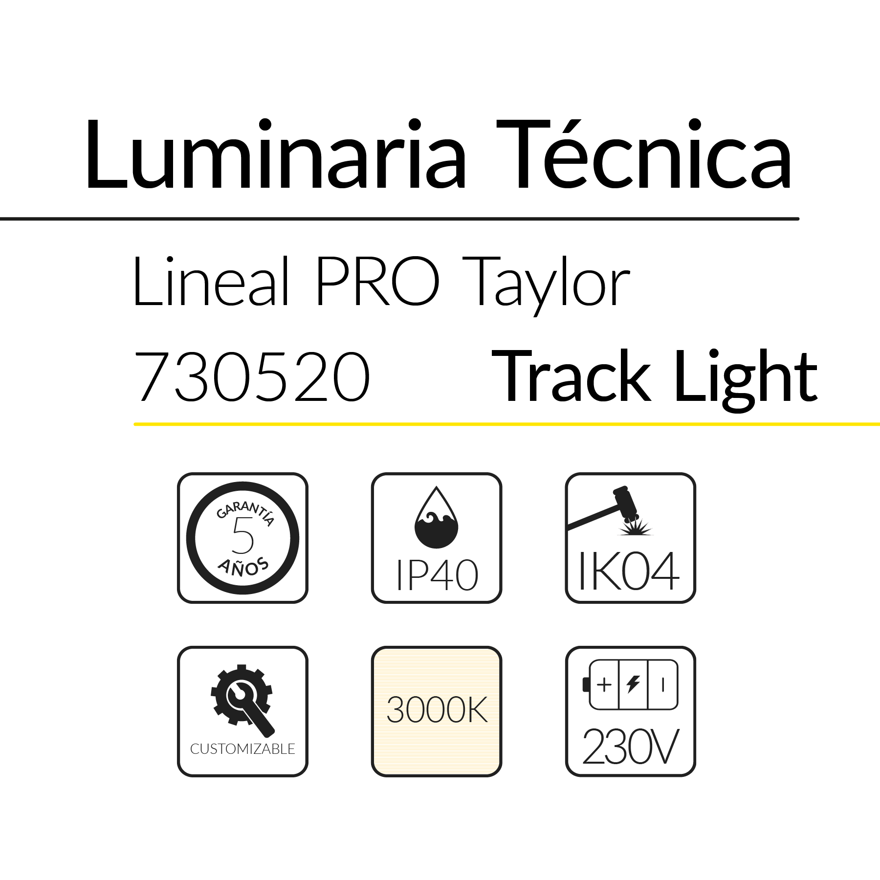 22.2 Taylor Lineal Track Light 48W 3000K Negro 50x60mm 1690mm BLUELed 730520 efecto hover Solmad