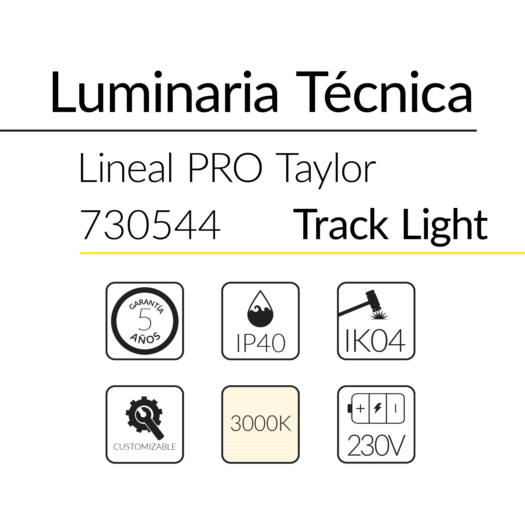 23.2 Taylor Lineal Track Light 48W 3000K Blanco 50x60mm 1690mm BLUELed 730544 efecto hover Solmad