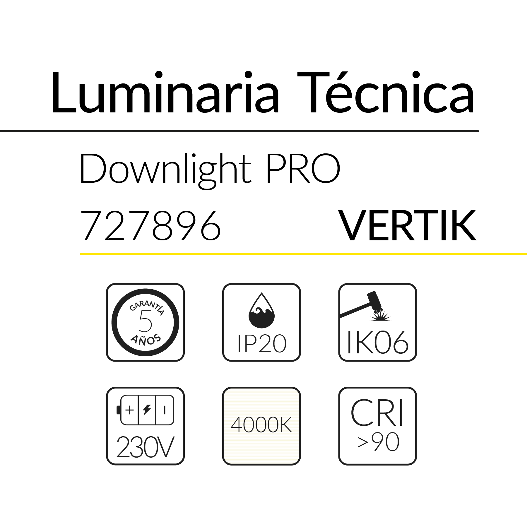 28.2 Downlight PRO Vertik 12W 36D 4000K Blanco BLUELed 727896 efecto hover Solmad