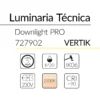 29.2 Downlight PRO Vertik 12W 36D 2200K Negro BLUELed 727902 efecto hover Solmad