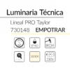 7.2 Taylor Lineal Empotrar 16W 3000K Blanco 70x60mm 570mm BLUELed 730148 efecto hover Solmad